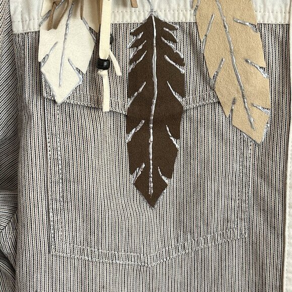 Vtg 80s Womens Wrangler Western Shirt M Native American Concho Feathers Cowgirl - Picture 9 of 15